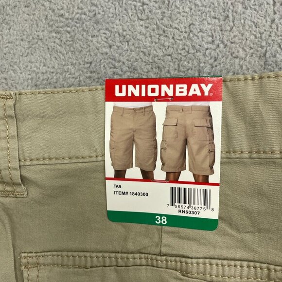 NEW Unionbay Men's Size 38 Tan Cargo Shorts Cotton & Spandex Blend - Picture 5 of 6